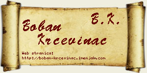 Boban Krčevinac vizit kartica